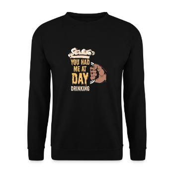 Sie Hatten Mich Bei Day Drinking Retro Beach - Unisex Pullover - Schwarz - Vorne - Alina (178cm) & Michal (187cm)