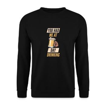 Sie Hatten Mich Bei Day Drinking Retro Beach - Unisex Pullover - Schwarz - Vorne - Alina (178cm) & Michal (187cm)