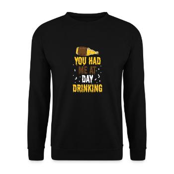 Sie Hatten Mich Bei Day Drinking Retro Beach - Unisex Pullover - Schwarz - Vorne - Alina (178cm) & Michal (187cm)
