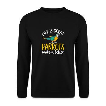 Yellow-breasted Macaw Parrot Blue And Yellow Macaw - Unisex Sweatshirt - black - Front - Alina (178cm) & Michal (187cm)
