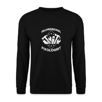 Professioneller Fixologe Lustiger Handwerker - Unisex Pullover - Schwarz - Vorne - Alina (178cm) & Michal (187cm)