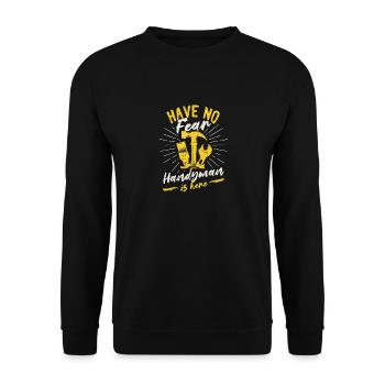 Keine Angst, der Handwerker ist da, der lustige - Unisex Pullover - Schwarz - Vorne - Alina (178cm) & Michal (187cm)