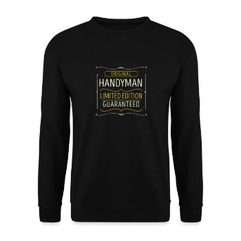 Original Handyman Limited Edition Guaranteed - Unisex Sweatshirt - black - Front - Alina (178cm) & Michal (187cm)