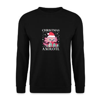 Axolotl Lustiger Mexikanischer Salamander Axolotl - Unisex Pullover - Schwarz - Vorne - Alina (178cm) & Michal (187cm)