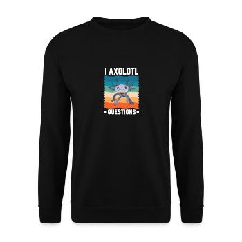 Axolotl Lustiger Mexikanischer Salamander Axolotl - Unisex Pullover - Schwarz - Vorne - Alina (178cm) & Michal (187cm)