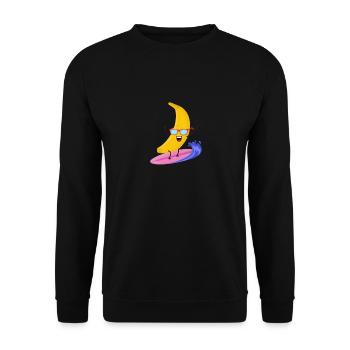 Drôle d’amateur de fruits de banane - Sweat-shirt Unisexe - noir - Devant - Alina (178cm) & Michal (187cm)