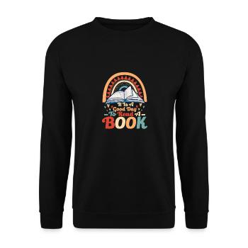 Buch lesen Lustige Bibliothek Lesen Liebhaber Bücher - Unisex Pullover - Schwarz - Vorne - Alina (178cm) & Michal (187cm)