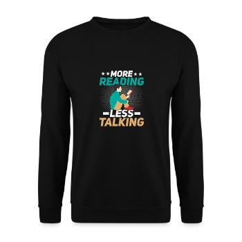 Buch lesen Lustige Bibliothek Lesen Liebhaber Bücher - Unisex Pullover - Schwarz - Vorne - Alina (178cm) & Michal (187cm)