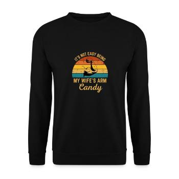 Vintage Ce n’est pas facile d’être le bonbon au bras de ma femme - Sweat-shirt Unisexe - noir - Devant - Alina (178cm) & Michal (187cm)