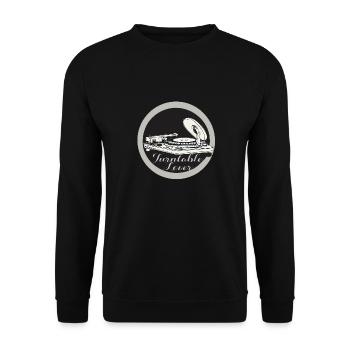 PLATTENSPIELER - Unisex Pullover - Schwarz - Vorne - Alina (178cm) & Michal (187cm)