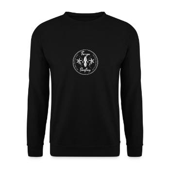 Retro Tonga Beach Vacation Souvenir Surfing Fan - Unisex Sweatshirt - black - Front - Alina (178cm) & Michal (187cm)