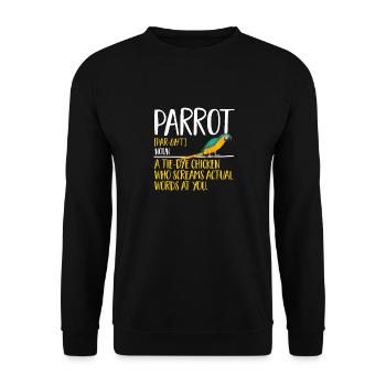 Yellow-breasted Macaw Parrot Blue And Yellow Macaw - Unisex Sweatshirt - black - Front - Alina (178cm) & Michal (187cm)