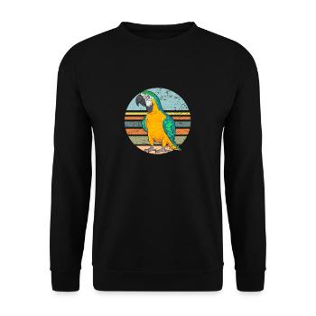 Gelbbrustara Papagei Blue And Yellow Macaw - Unisex Pullover - Schwarz - Vorne - Alina (178cm) & Michal (187cm)