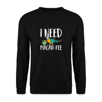 Yellow-breasted Macaw Parrot Blue And Yellow Macaw - Unisex Sweatshirt - black - Front - Alina (178cm) & Michal (187cm)