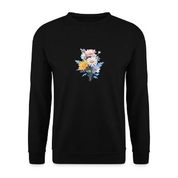 Blumen Gänseblümchen Liebhaber Vintage Blumen Humor Neuheit - Unisex Pullover - Schwarz - Vorne - Alina (178cm) & Michal (187cm)