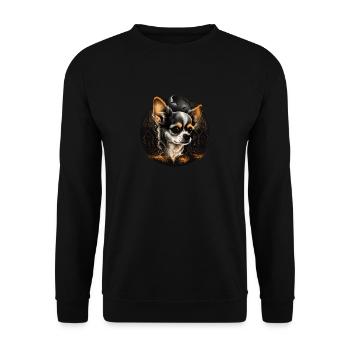 Chihuahua Costume d'Halloween - Citrouille - Sweat-shirt Unisexe - noir - Devant - Alina (178cm) & Michal (187cm)