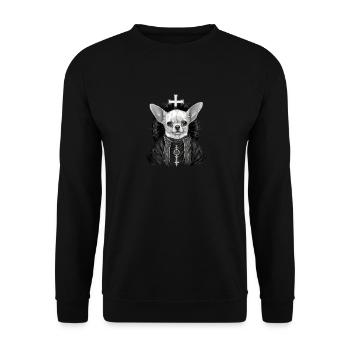 Chihuahua - Chien Pape Église Prêtre Catholique - Sweat-shirt Unisexe - noir - Devant - Alina (178cm) & Michal (187cm)