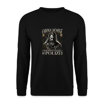 Wikinger Spruch, Odins Söhne, Norse Viking - Unisex Pullover - Schwarz - Vorne - Alina (178cm) & Michal (187cm)