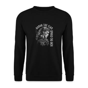 Wikinger Frauen, Honor The Clan, Viking Damen - Unisex Pullover - Schwarz - Vorne - Alina (178cm) & Michal (187cm)