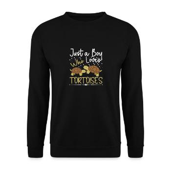 Just A Boy Who Loves Tortoises Reptile Turtle Men - Unisex Sweatshirt - black - Front - Alina (178cm) & Michal (187cm)