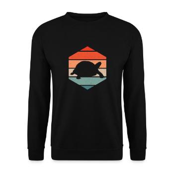 Vintage Turtle Reptile Retro Tortoise - Unisex Sweatshirt - black - Front - Alina (178cm) & Michal (187cm)