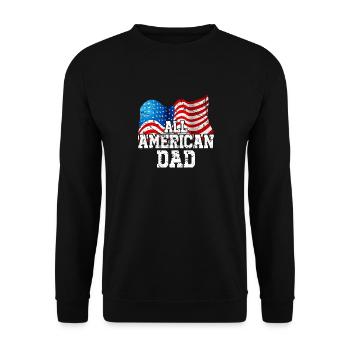All American Dad - Unisex Sweatshirt - black - Front - Alina (178cm) & Michal (187cm)