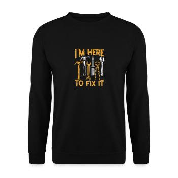 I'm here to fix it DIY - Unisex Sweatshirt - black - Front - Alina (178cm) & Michal (187cm)