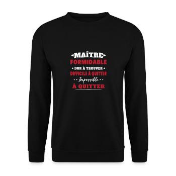 Maître formidable idée cadeau maître d'école - Sweat-shirt Unisexe - noir - Devant - Alina (178cm) & Michal (187cm)