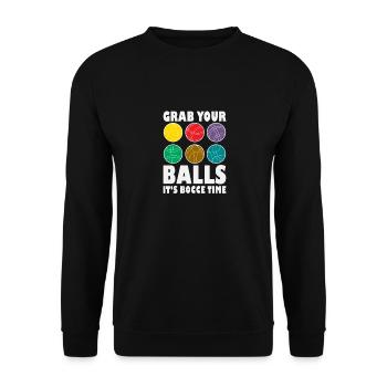 Bocciaspieler Lustiges Boccia - Unisex Pullover - Schwarz - Vorne - Alina (178cm) & Michal (187cm)