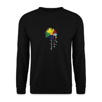 Wählen Sie Kind Autismus Bewusstsein Sonnenblume Mama - Unisex Pullover - Schwarz - Vorne - Alina (178cm) & Michal (187cm)