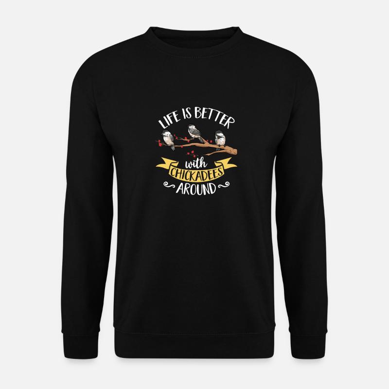 Meise Vogel Chickadee Vogelbeobachtung - Unisex Pullover - Schwarz