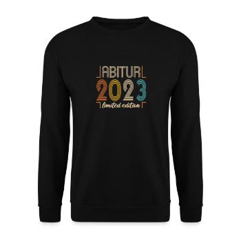Abitur Gymnasium Damen und Herren Abi 2023 - Unisex Pullover - Schwarz - Vorne - Alina (178cm) & Michal (187cm)