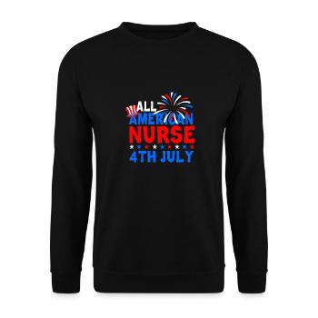 July 4th All American Nurse - Unisex Sweatshirt - black - Front - Alina (178cm) & Michal (187cm)