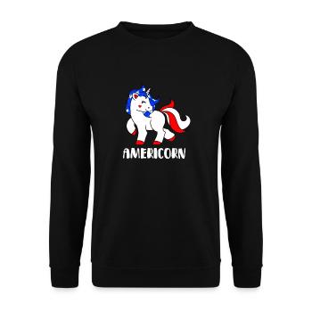 July 4th Americorn - Unisex Sweatshirt - black - Front - Alina (178cm) & Michal (187cm)