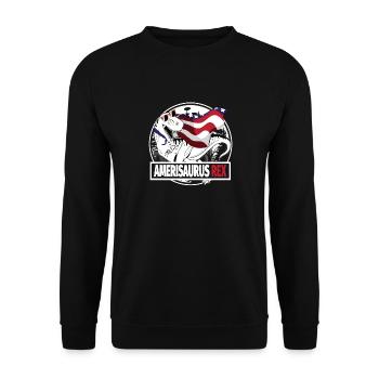 July 4th Amerisaurus Rex Design - Unisex Sweatshirt - black - Front - Alina (178cm) & Michal (187cm)