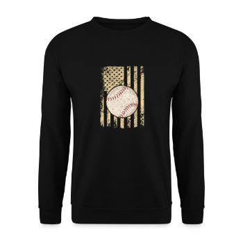 4. Juli Baseball US-Flagge - Unisex Pullover - Schwarz - Vorne - Alina (178cm) & Michal (187cm)