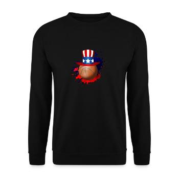 July 4th Basketball US Hat - Unisex Sweatshirt - black - Front - Alina (178cm) & Michal (187cm)