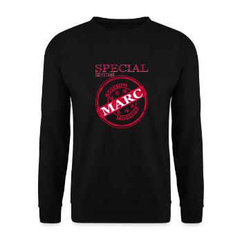 I'm Marc, my name is Marc Special Gift Idea - Unisex Sweatshirt - black - Front - Alina (178cm) & Michal (187cm)