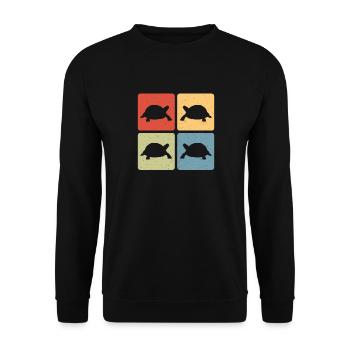 Reptile Retro Turtle Vintage Tortoise - Unisex Sweatshirt - black - Front - Alina (178cm) & Michal (187cm)