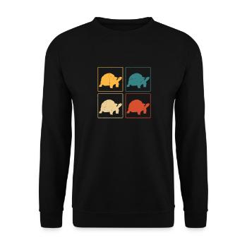 Tortoise Enthusiast Vintage Turtle Retro Reptile - Unisex Sweatshirt - black - Front - Alina (178cm) & Michal (187cm)