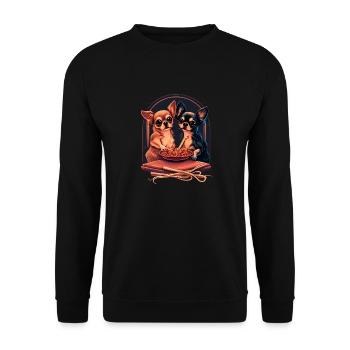 Chihuahua | Spaghetti Liebe | Strolch | Film | - Unisex Pullover - Schwarz - Vorne - Alina (178cm) & Michal (187cm)