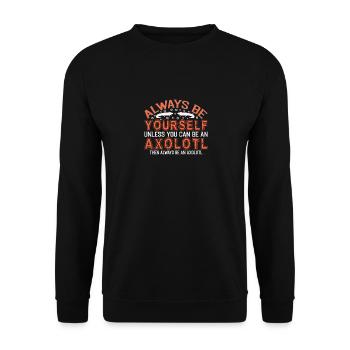 Axolotl Mexikanischer Salamander Lustiger Axolotl - Unisex Pullover - Schwarz - Vorne - Alina (178cm) & Michal (187cm)