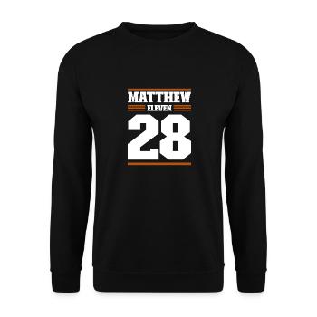 Messages de la Bible Matthieu 11:28 - Sweat-shirt Unisexe - noir - Devant - Alina (178cm) & Michal (187cm)