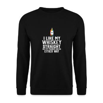 LGBT fier allié J’aime mon whisky Straight Genre - Sweat-shirt Unisexe - noir - Devant - Alina (178cm) & Michal (187cm)
