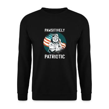Pawsitively Patriotic Cat 4th of July - Unisex Sweatshirt - black - Front - Alina (178cm) & Michal (187cm)