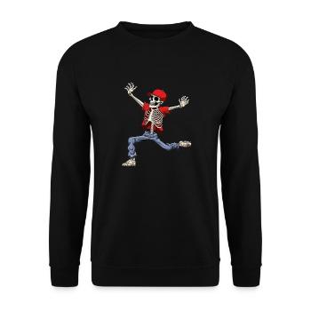 Tanzendes Skelett Hip-Hop - Unisex Pullover - Schwarz - Vorne - Alina (178cm) & Michal (187cm)