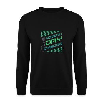 Lustiges Amputation und Beinprothesen - Unisex Pullover - Schwarz - Vorne - Alina (178cm) & Michal (187cm)