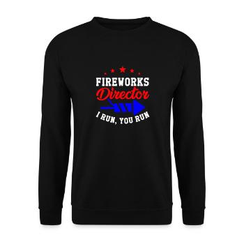 July 4th Fireworks director - Unisex Sweatshirt - black - Front - Alina (178cm) & Michal (187cm)