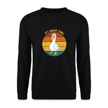 Gänsezeit - Unisex Pullover - Schwarz - Vorne - Alina (178cm) & Michal (187cm)