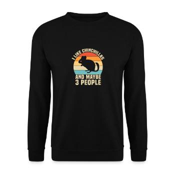 Chinchillas Citation Funny Chinchilla - Sweat-shirt Unisexe - noir - Devant - Alina (178cm) & Michal (187cm)